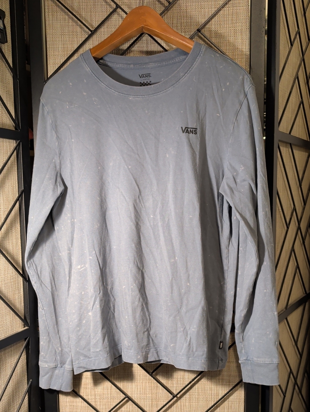 Vans Light Blue Long Sleeve Tee with Speckle Detail